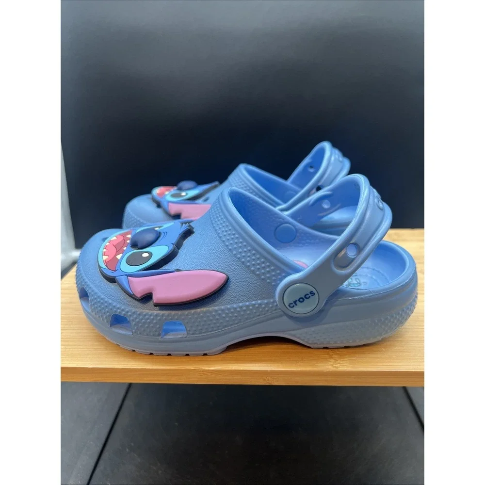 Crocs Disney Lilo and Stitch Blue Clog Shoe Unisex Childrens Size 11 - Picture 2 of 9